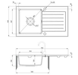 Deante granitinė virtuvinė plautuvė Deante Zorba ZQZ N113, Nero цена и информация | Раковины на кухню | kaup24.ee