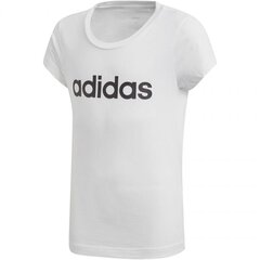 Футболка для девочек Adidas YG E LIN Tee Jr DV0357, белая цена и информация | Рубашки для девочек | kaup24.ee