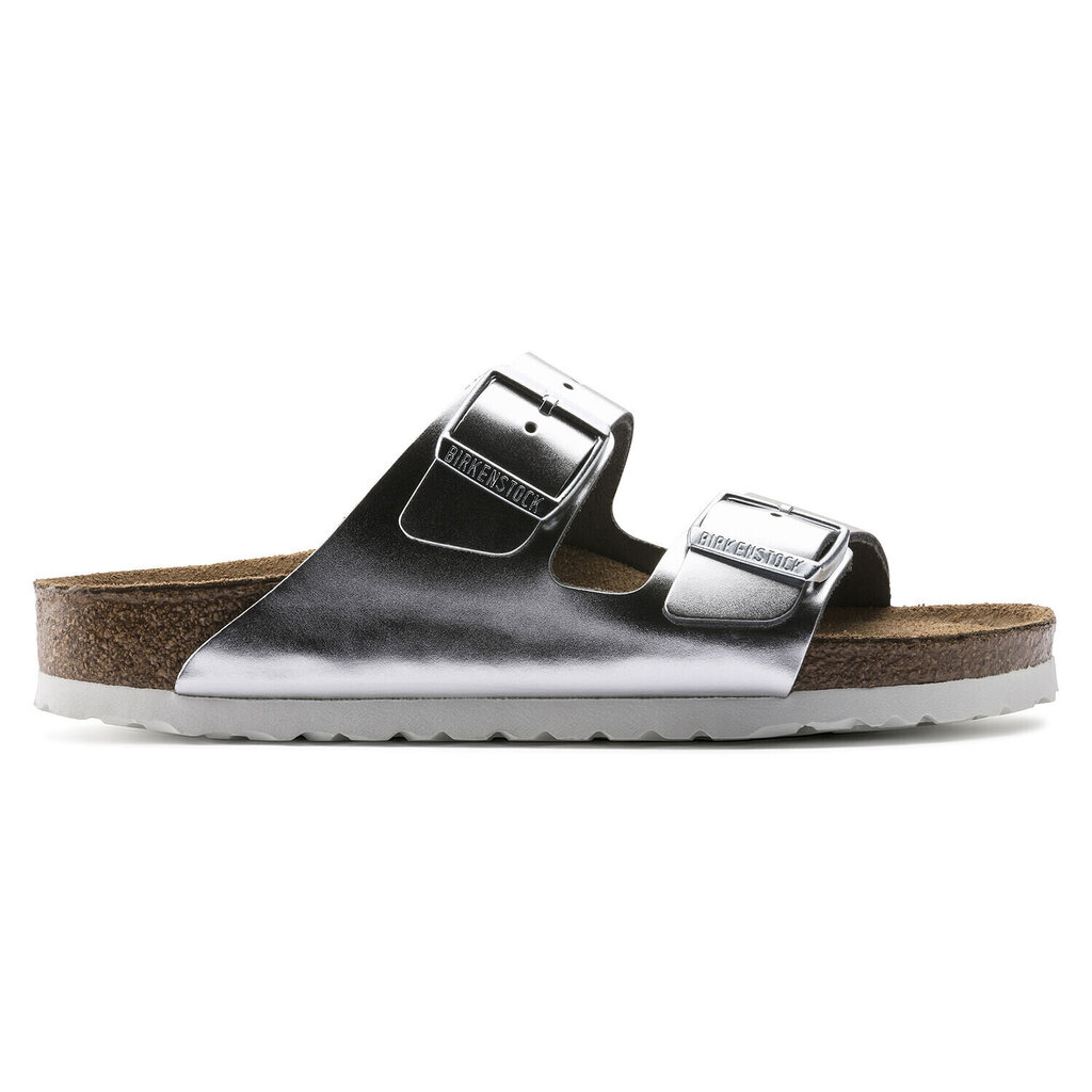 Plätud Birkenstock Arizona NL SFB Metallic Silver цена и информация | Naiste plätud ja sussid | kaup24.ee