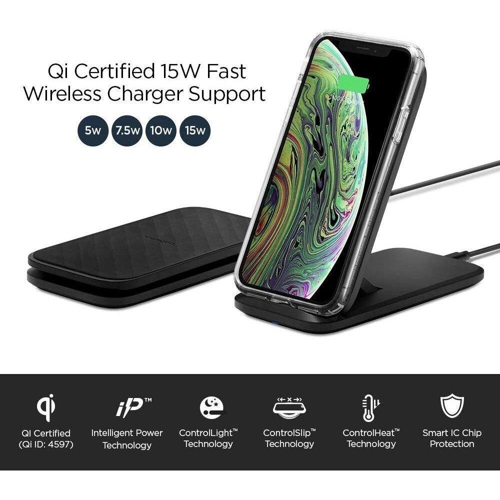 Spigen F316W juhtmevaba laadija must hind ja info | Mobiiltelefonide laadijad | kaup24.ee