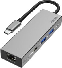 USB adapter Hama USB-C multiport adapter (4 liidest) цена и информация | Адаптеры и USB-hub | kaup24.ee