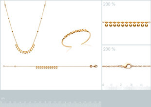 Браслет с золотым покрытием 750°, 18 см, произведен во Франции цена и информация | Женские браслеты | kaup24.ee