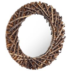 Настенное зеркало, 60 см, коричневое цена и информация | Подвесные зеркала | kaup24.ee