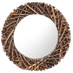 Настенное зеркало, 60 см, коричневое цена и информация | Подвесные зеркала | kaup24.ee
