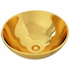vidaXL Умывальник 32,5x14см, золотистого цвета, керамика цена и информация | Раковины | kaup24.ee
