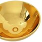 vidaXL valamu 32,5 x 14 cm, keraamiline, kuldne hind ja info | Kraanikausid, valamud | kaup24.ee