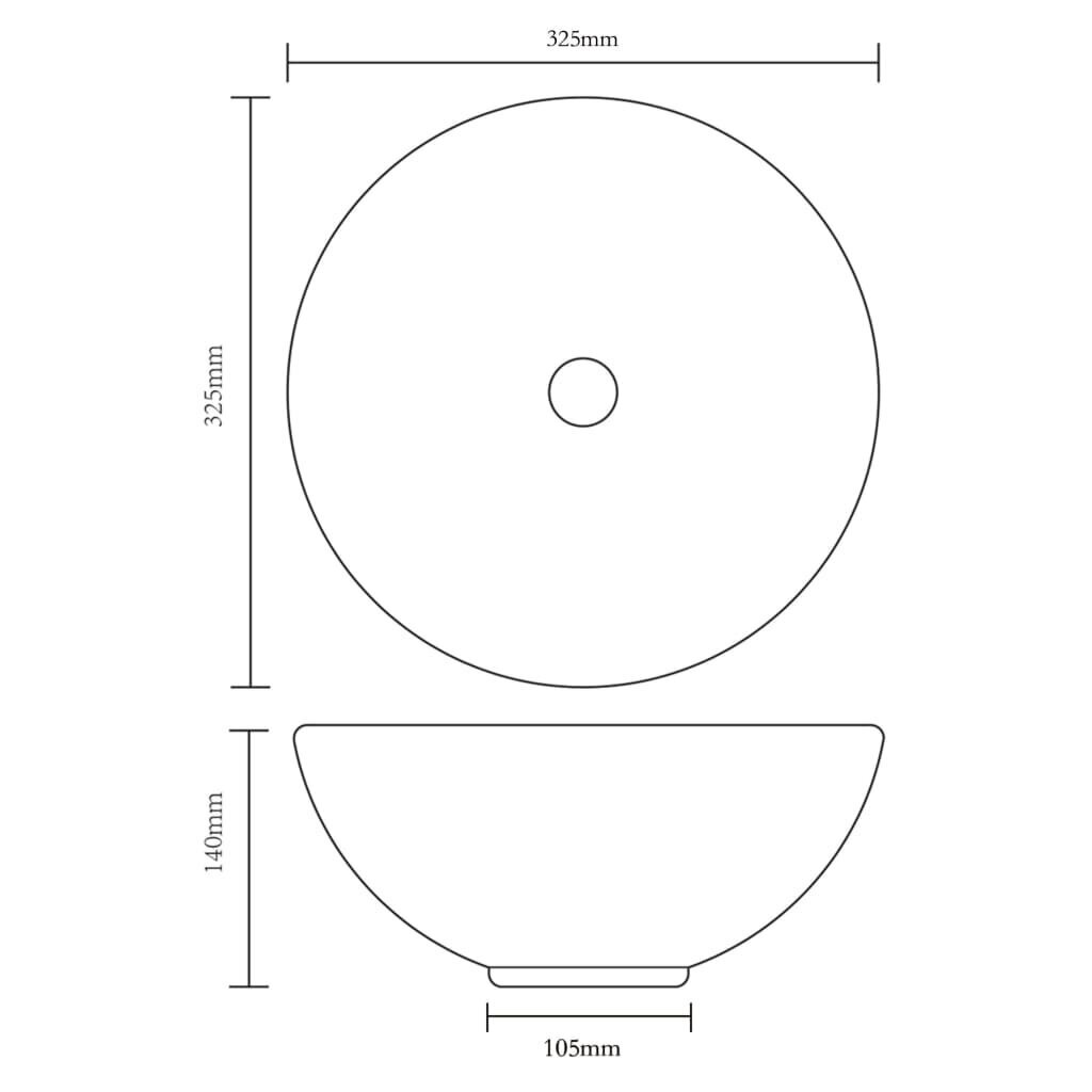 vidaXL valamu 32,5 x 14 cm, keraamiline, kuldne hind ja info | Kraanikausid, valamud | kaup24.ee