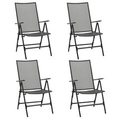 Складные садовые стулья, 4 шт., серые цена и информация | Садовые стулья, кресла, пуфы | kaup24.ee