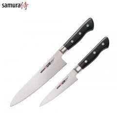 Комплект из 2-Ух ножей Samura PRO-S: European Chef's knife 200mm / Utility knife 115mm из AUS 8 Японской стали 58 HRC цена и информация | Подставка для ножей Tescoma Woody, 21 см | kaup24.ee