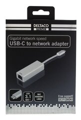 Сетевой адаптер Deltaco Prime USBC-1077, RJ45/USB-C цена и информация | Кабели и провода | kaup24.ee