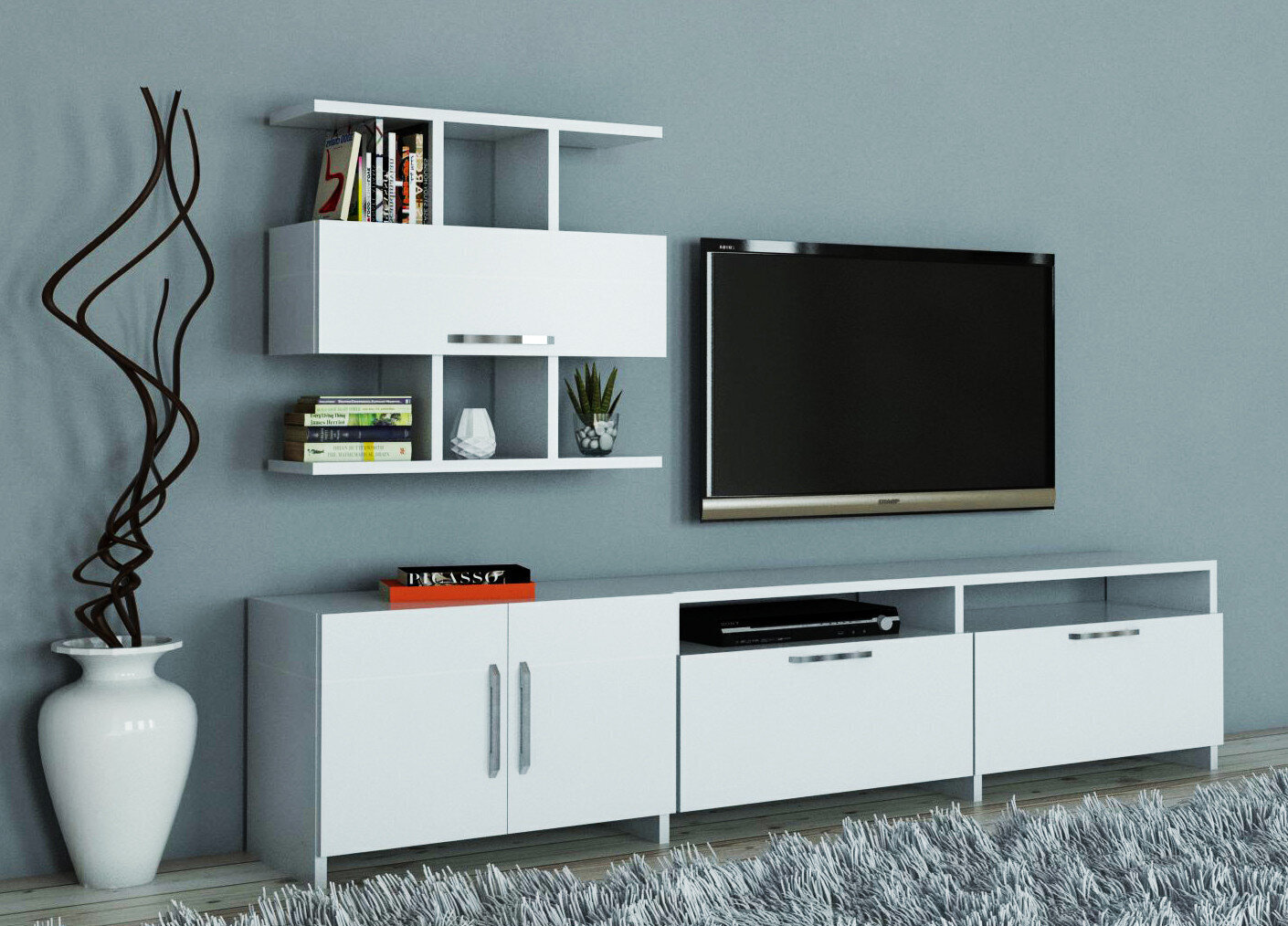 Elutoamööbli komplekt Kalune Design 745, valge hind ja info | Sektsioonid | kaup24.ee