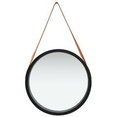 vidaXL seinapeegel rihmaga 50 cm, must цена и информация | Подвесные зеркала | kaup24.ee