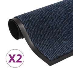 vidaXL uksematid 2 tk, kandiline, 60 x 90 cm, sinine цена и информация | Придверные коврики | kaup24.ee