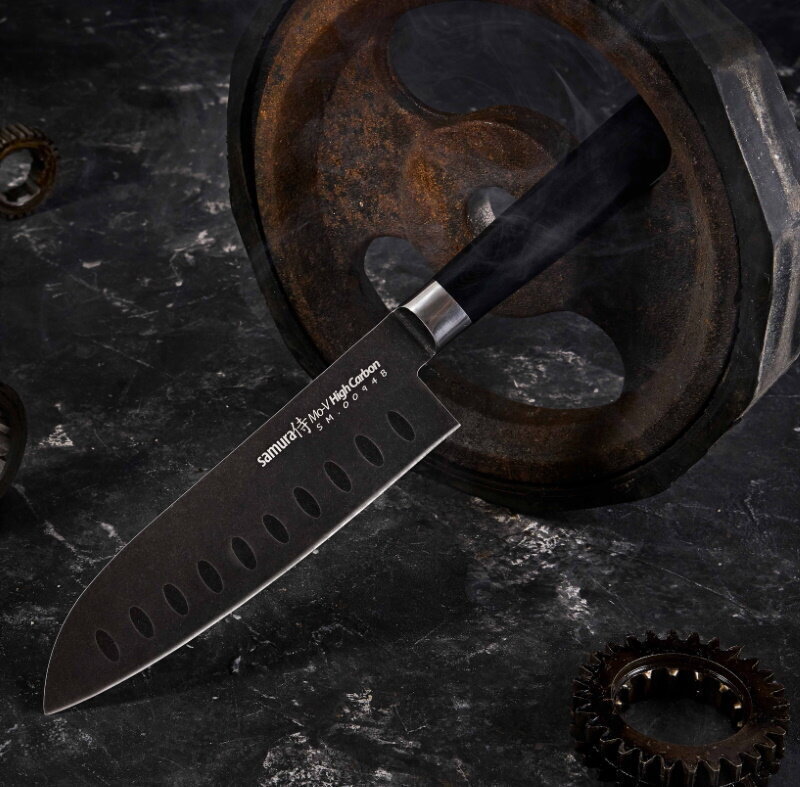 Samura MO-V Stonewash Santoku nuga, 18 cm hind ja info | Noad ja tarvikud | kaup24.ee