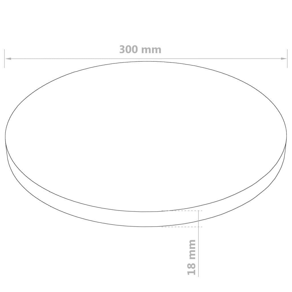 vidaXL lauaplaat MDFist, ümmargune, 300 x 18 mm hind ja info | Köögitasapinnad | kaup24.ee