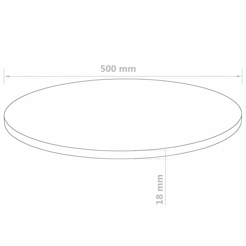 vidaXL lauaplaat MDFist, ümmargune, 500 x 18 mm цена и информация | Köögitasapinnad | kaup24.ee