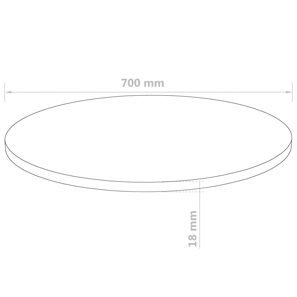 vidaXL lauaplaat MDFist, ümmargune, 700 x 18 mm hind ja info | Köögitasapinnad | kaup24.ee