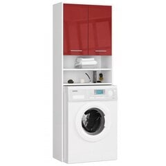 Шкафчик над стиральной машиной NORE Fin 1794, белый/красный цена и информация | Шкафчики для ванной | kaup24.ee
