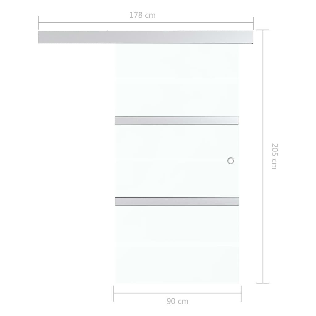 vidaXL liuguks, ESG-klaas ja alumiinium, 90 x 205 cm, hõbedane hind ja info | Siseuksed | kaup24.ee