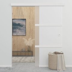 vidaXL liuguks, ESG-klaas ja alumiinium, 90 x 205 cm, hõbedane цена и информация | Межкомнатные двери | kaup24.ee