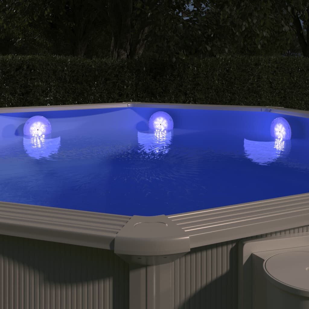 vidaXL sukeldatav ujuv basseini LED-lamp, mitmevärviline, puldiga цена и информация | Basseinitehnika | kaup24.ee