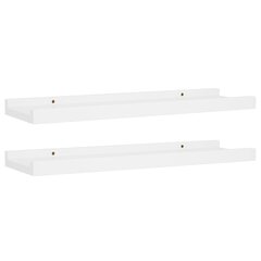 vidaXL pildiraami seinariiulid 2 tk, valge, 40 x 9 x 3 cm MDF цена и информация | Полки | kaup24.ee