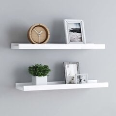 vidaXL pildiraami seinariiulid 2 tk, valge, 60 x 9 x 3 cm MDF цена и информация | Полки | kaup24.ee