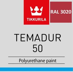 Metallivärv Tikkurila Temadur 50 RAL 3020 Traffic Red 3L hind ja info | Värvid | kaup24.ee