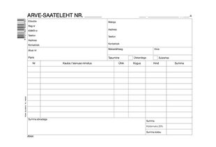 Blankett "Arve-saateleht A5" laiuti, 100 lehte hind ja info | Kirjatarbed | kaup24.ee