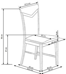 Toolide komplekt Citrone, 2 tooli, tamm/beež цена и информация | Стулья для кухни и столовой | kaup24.ee