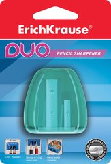 Пластиковая точилка ErichKrause Duo, два отверстия, с контейнером, цвет корпуса ассорти (в блистере по 1 шт.) цена и информация | Канцелярские товары | kaup24.ee