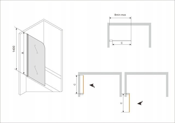 Akrüülvann Mexen Cube viimistluse ja klaasseinaga, 180x80 cm hind ja info | Vannid | kaup24.ee