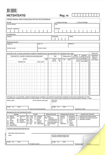 Blankett "Metsateatis A4", pikuti, isekopeeruv 2x1 lehte hind ja info | Kirjatarbed | kaup24.ee