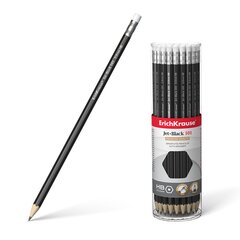 Harilik pliiats kummiga JET BLACK 101 HB, plasttopsis hind ja info | Kirjatarbed | kaup24.ee