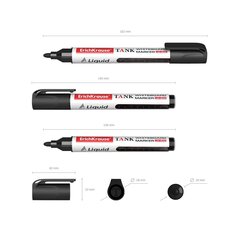 Valge tahvli marker Tank LW-600, vedel tint, must hind ja info | Kirjatarbed | kaup24.ee