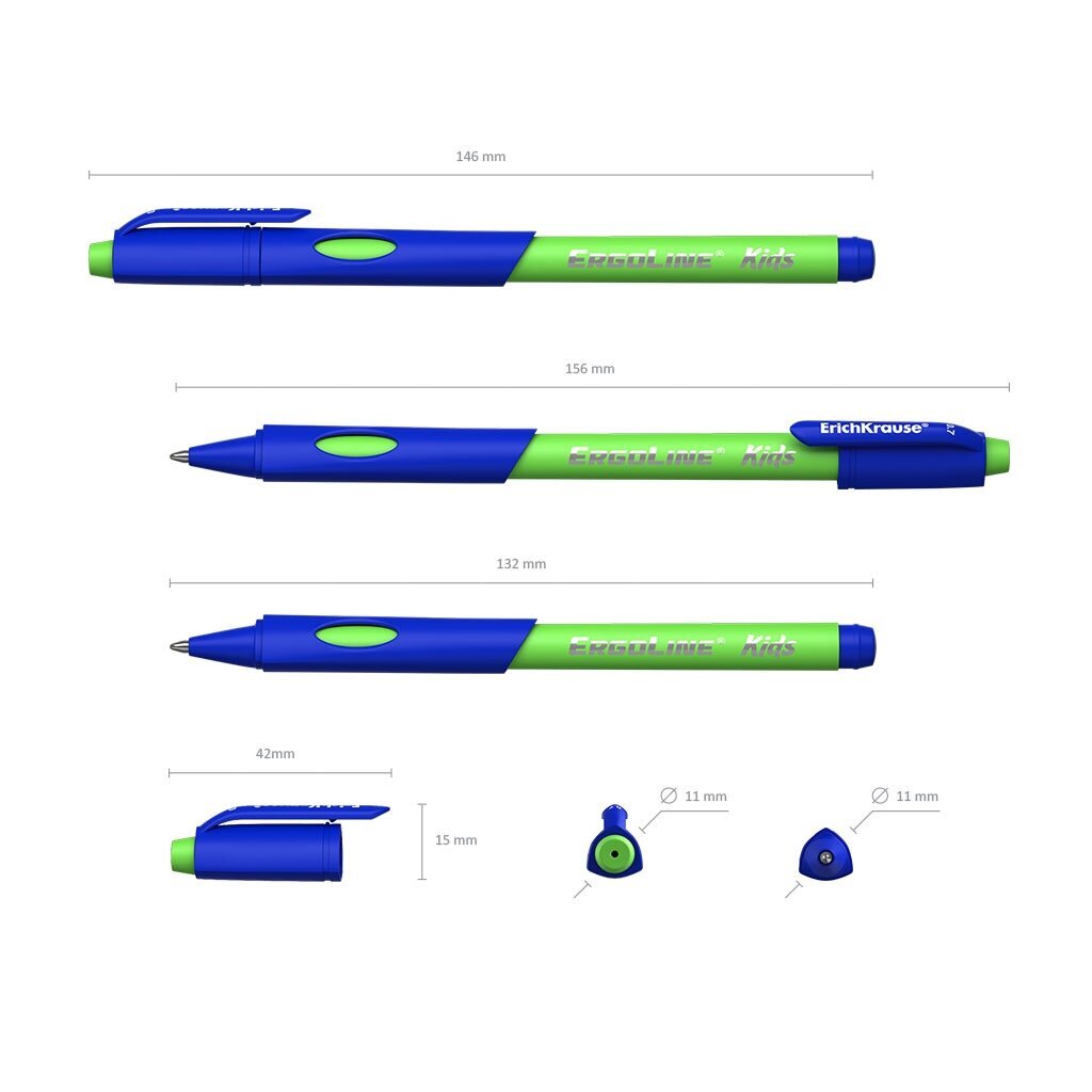 Pastapliiats lülitiga Ultra Glide ErgoLine Kids 0.7, sinine цена и информация | Kirjutusvahendid | kaup24.ee