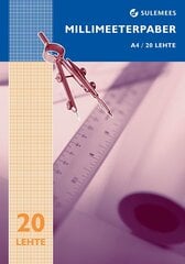 Millimeeterpaber A4, 20 lehte liimplokk цена и информация | Тетради и бумажные товары | kaup24.ee