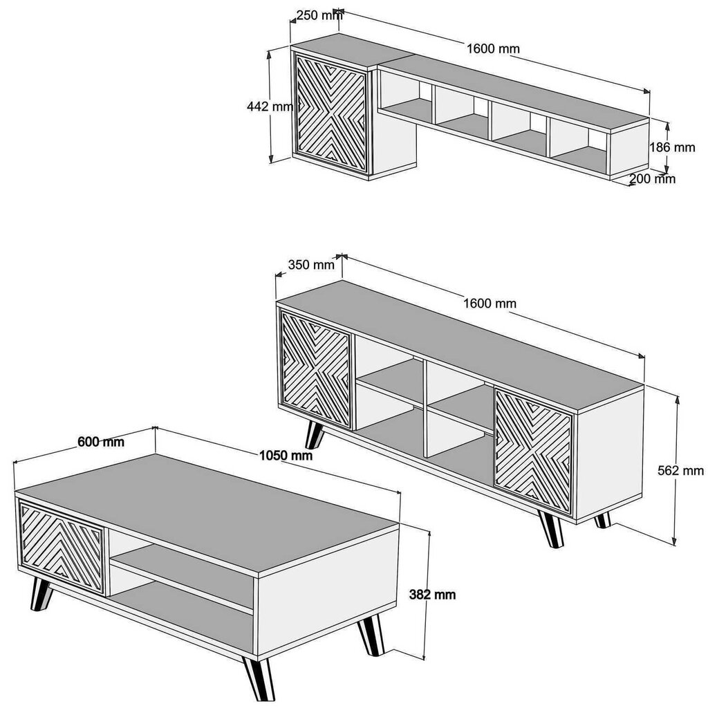 Elutoamööbli komplekt Kalune Design 845(XX), pruun цена и информация | Sektsioonid | kaup24.ee