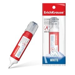 Корректор ручка ErichKrause Arctic white, 12мл (в пакете по 1 шт.) цена и информация | Канцелярские товары | kaup24.ee