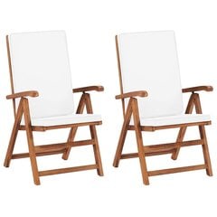 Откидные садовые стулья с подушками, 2 шт., коричневые цена и информация | Садовые стулья, кресла, пуфы | kaup24.ee