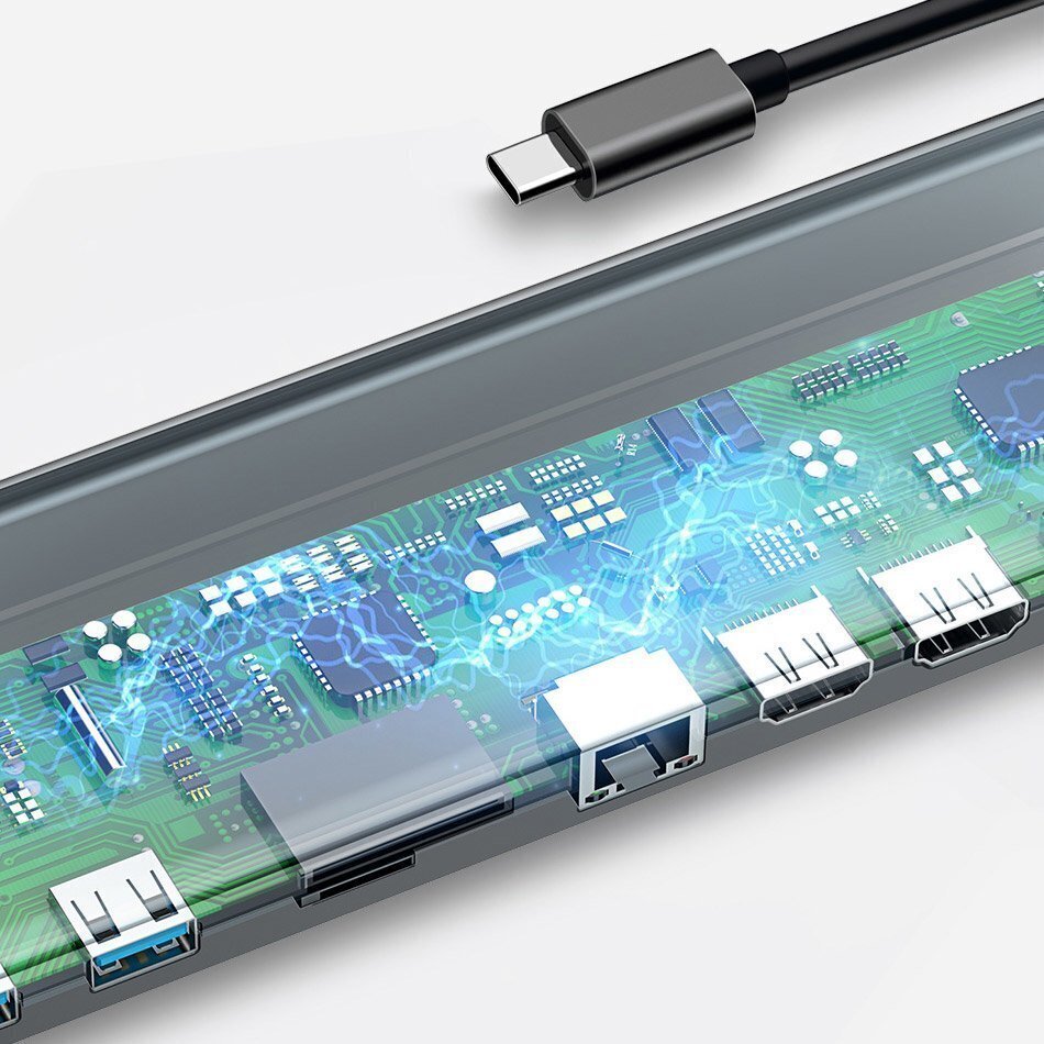 Baseus Enjoyment stand HUB USB, hall (CATSX-G0G) цена и информация | USB jagajad, adapterid | kaup24.ee