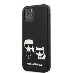 Telefoniümbris Karl Lagerfeld, telefonile iPhone 12/12 Pro 6.1 PU Karl &Choupette Cover, must hind ja info | Telefoni kaaned, ümbrised | kaup24.ee