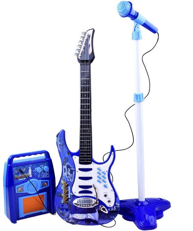 Elektrikitarr koos mikrofoniga, sinine hind ja info | Arendavad mänguasjad | kaup24.ee