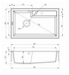 Deante granitinė virtuvinė plautuvė Deante Eridan, ZQE_T10B, Anthracite цена и информация | Раковины на кухню | kaup24.ee