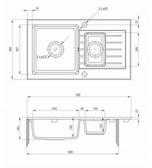 Deante granitinė virtuvinė plautuvė Deante Zorba ZQZ G513, Metallic graphite цена и информация | Раковины на кухню | kaup24.ee