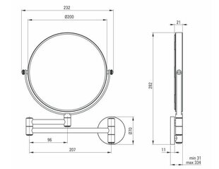 Deante Round kosmetinis veidrodis ADR_0811, Chrome цена и информация | Аксессуары для ванной комнаты | kaup24.ee