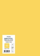 Kartong Bristol A3/200gr, päikesekollane (53), 20 lehte pakis цена и информация | Тетради и бумажные товары | kaup24.ee