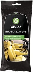 WET WIPES FOR LEATHER — nahksisemuse hooldamiseks karnaubavahaga – 30 tk цена и информация | Тряпки и салфетки для чистки | kaup24.ee