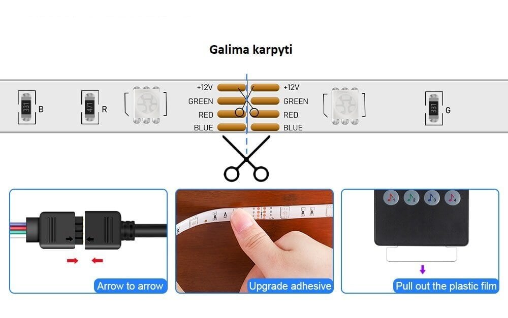 Led riba 5050 kaugjuhtimispuldiga Rgb, 20m hind ja info | LED ribad | kaup24.ee