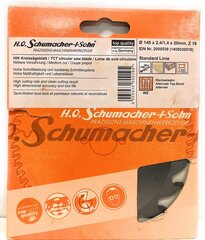 Saeketas puidule, Ø140 x 2.4/1.4 x 20mm, Z-18 H.O Schumacher+Sohn цена и информация | Механические инструменты | kaup24.ee